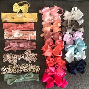 Baby bow headbands- bundle of 23